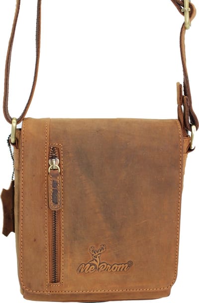Hunters / Me Prom tas - Leren Schoudertas / crossbody tas / Nektas - Buffel Leer - Heren tas / Dames tas -  Bruin / Cognac