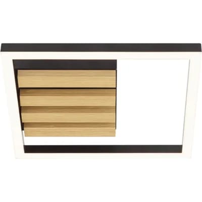 Brilliant Plafondlamp Calma - Zwart - Hout - Warm Wit - 15w