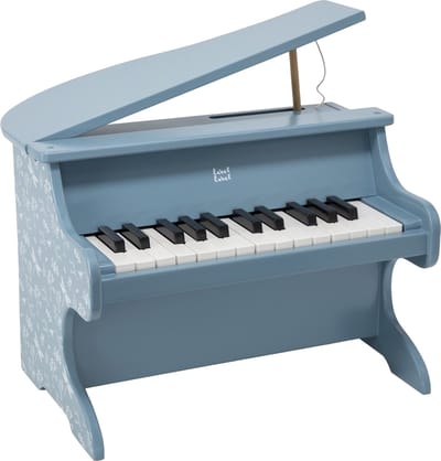 Label Label - Houten Piano - Blauw - 15 Witte en 10 Zwarte Toetsen - Open Vouwbare Vleugel - Geschikt voor Kindjes vanaf 3 Jaar