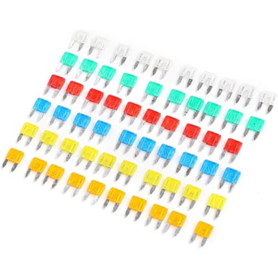 60 Stuks Auto Zekeringen Mini Palstic Zilveren Steekzekering Type Auto Interieur Onderdelen voor Auto Bescherming blue