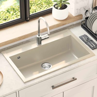 vidaXL - Wasbak - Graniet - 795 - x - 505 - mm - Beige