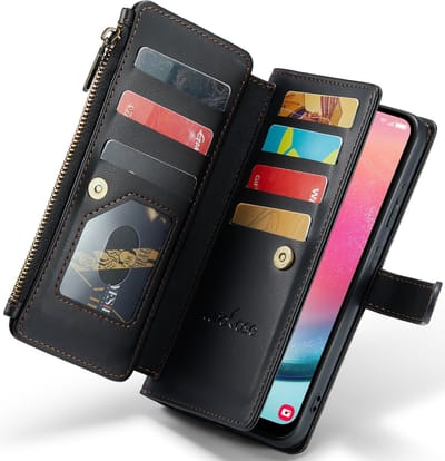 Hoesje geschikt voor Samsung Galaxy A24 4G - ZipCase Book Cover Case Leer Obsidiaan Zwart