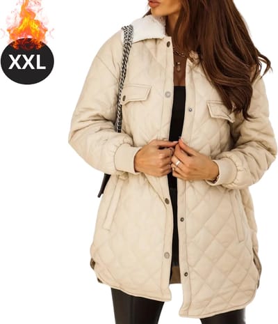 Livano Winterjas - Parka Dames Winterjas - Winter - Volwassen - Stijlvol - Lange Jas Dames - Mantel Vrouwen - Beige - Maat XXL