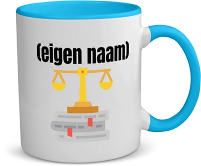 Akyol - advocaat weegschaal (met eigen naam) koffiemok - theemok - blauw - Advocaat - advocaten - met eigen naam - leuk cadeau voor iemand die advocaat is - cadeau - kado - 350 ML inhoud