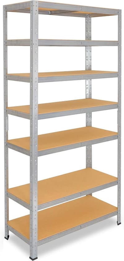 Stevige Metalen Stellingkast Verzinkt 230x70x60 cm met 7 Legborden