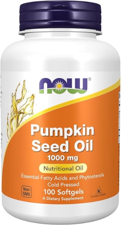 Pompoenzaadolie - 100 softgels - 1000 mg per dagelijkse portie - Met natuurlijke vitamine E - Zonder ongewenste toevoegingen - Hoog gedoseerd - Veganistisch - Now Foods
