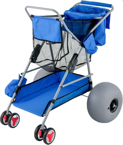 Bolderwagen Blauw - Opvouwbaar, Strandkar en Inclusief luchtbanden en pomp - Voor Dagelijks Gebruik, Thuis en Professioneel Gebruik