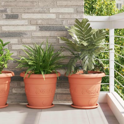 vidaXL Plantenpotten 6 st Baksteenrood Ø 39 x 32 cm Kunststof