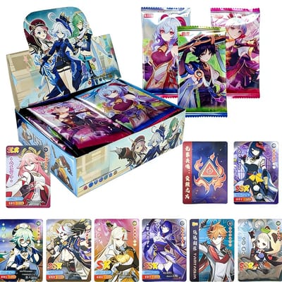 Dailygoods- Fotokaarten 160 Stuks - Genshin Impact Verzameling - Persoonlijke Kaarten - Compact en Draagbaar - Duurzaam Papier - Ideaal Cadeau - Verzamelkaarten