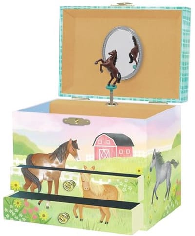 Muzikale Sieradendoos voor Meisjes met Draaiend Paard - Perfect Verjaardagscadeau voor Kinderen van 3 tot 10 Jaar