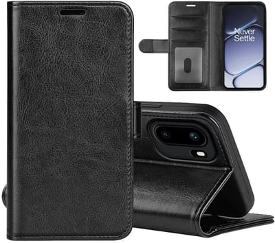 MobyDefend Hoesje - Geschikt voor OnePlus 15R - Wallet Book Case (Sluiting Achterkant) - Zwart