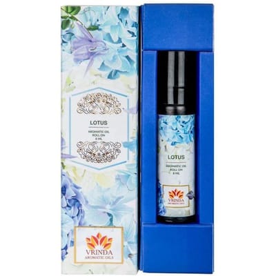 Lotus Rollerolie (8 ml), Lotus Aromatische Olie Rollerfles, Vrindaam 9.25 white