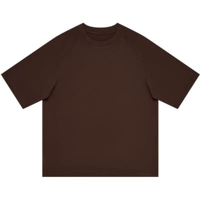 Zwaar 300G Katoen Raglan T-shirt met Korte Mouwen Heren Zomer Jeugd Retro Los Heren Elleboogmouw Top S black