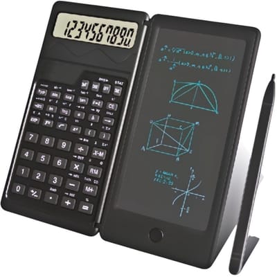 Kbstronics wetenschappelijke rekenmachine met digitale kladblok en pen - inclusief batterijen – voor school / kantoor / studenten