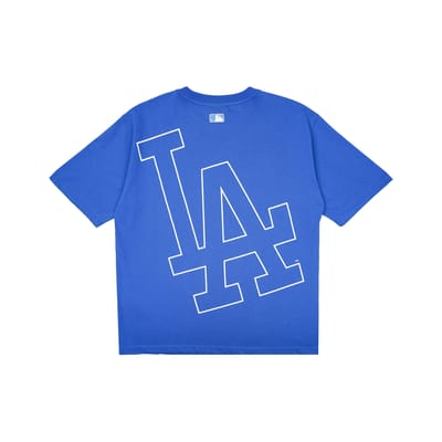 MLB Los Angeles Dodgers Klassiek Groot Logo Print Ronde Hals American Vintage Dopamine Korte Mouw T-shirt Unisex T-shirt Blauw 31TS33131-07U XS blue