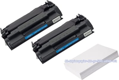 KATRIZ® huismerk toner CF287A(HP87A) Zwart - 2 stuks- 10 000 pagina's per toner + 1pak A4 papier |Geschikt voor HP LaserJet Enterprise Flow MFP M527c/Flow MFP M527f/Flow MFP M527z/M506dn/M506n/M506x/M527dn/M527dnm/M501 dn/Pro M501 n