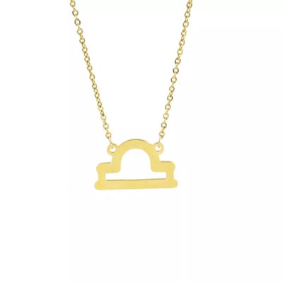 Despora - Sterrenbeeld Ketting - Sterrenbeelden - Sterrenbeeld Sieraden - Libra - Goudkleurig RVS (Weegschaal)