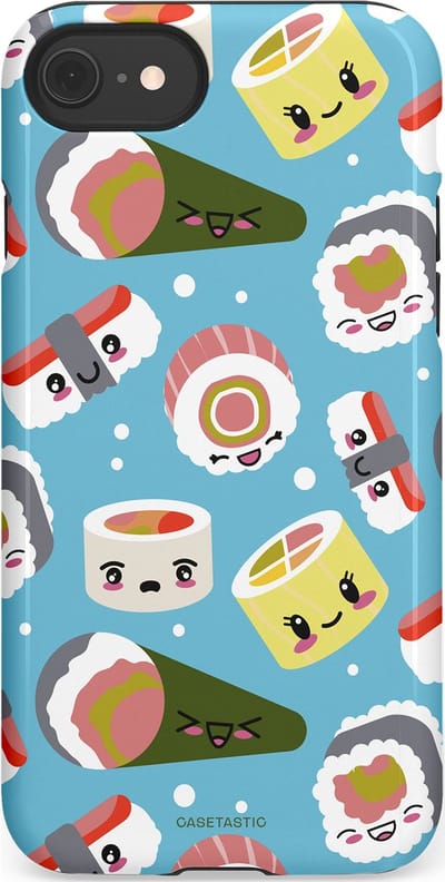 Casetastic Hoesje Geschikt voor Apple iPhone 7/8/SE - Stijlvolle Beschermende Duo-layer Case - Sushi mania