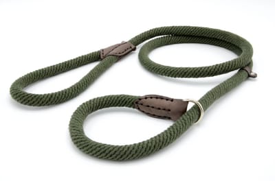 Hondenriem - 2 meter - Sliplijn - Trainingslijn voor Honden - Touw - Touwlijn - Lijn – Groen - Made in Portugal - Katoen
