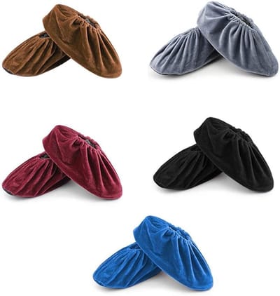 Famanu – Wasbare overschoenen flanel, antislip, zwart, bescherming voor huishouden, kantoor, herbruikbaar, waterdicht, modderbestendig