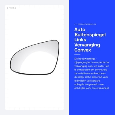 Dailygoods - Auto Buitenspiegel Links Vervanging Convex Niet-Verwarmd Wit Glas