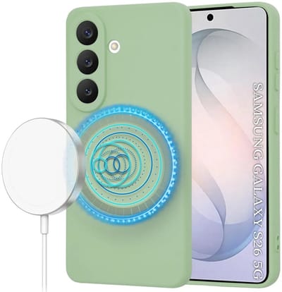 Hoesje geschikt voor Samsung Galaxy S26 - Techsuit Soft Flex Silicone Back Cover - Geschikt voor MagSafe - Mint Green