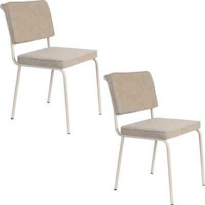 Zuiver Buddy Eetkamerstoelen Beige - Set van 2