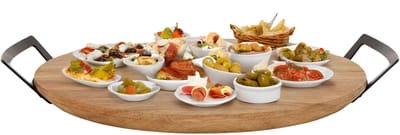 Cosy & Trendy Serveerplank - acacia hout - rond - handvaten - D30 - borrelplank/kaasplank - tapas plank