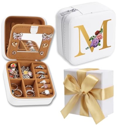 Sieradenbox met Spiegel - Witte Cadeaubox voor Vrouwen - Organisator voor Oorbellen, Kettingen, en Horloges