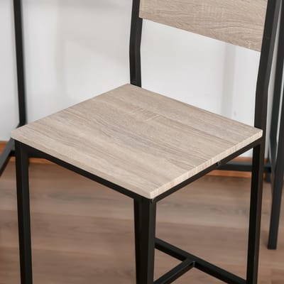 MODENUIT Bartafelset Met 2 Krukken - 3-Delige Eetset Voor Keuken En Eetruimte - MDF - Naturel - 89 x 45 x 87 Cm