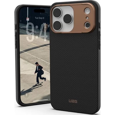 UAG Fibr Armr Kevlar Backcover geschikt voor MagSafe geschikt voor iPhone 17 Pro - Graphite / Bronze