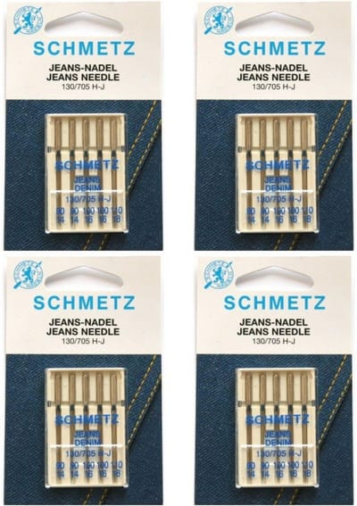 Schmetz machinenaalden jeans assorti (5 naalden) universeel, 4 kaarten