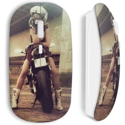 Souris sans fil - Moto - Sexy Girl - Blanc - WiFi - Compatible Mac et PC