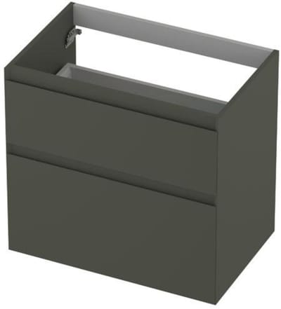 INK - Onderkast 2 Laden Greeploos Gelakt 45gr A-symmetrisch - 700x450x650 Mm - Mat Beton Groen