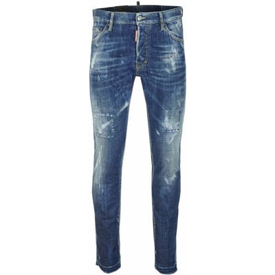 Dsquared2 Cool Guy Jean Blauwe Gerafelde Denim Broek