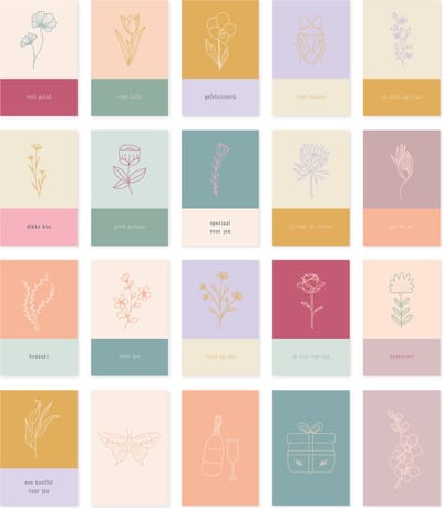 Maan Amsterdam - Mini wenskaartjes - Cadeaulabels - 20 stuks - 9x6 cm - Celestial