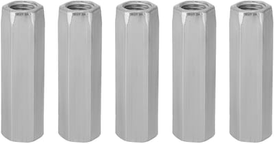 Dailygoods- Zeskantmoeren M10x50 - 5 Stuks - Geplateerd Staal - Lange Schacht - Koolstofstaal - Bevestigingsmiddelen - Moeren