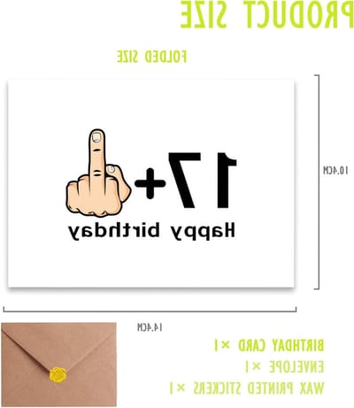 Leuke Verjaardagskaart voor 18e Verjaardag, Persoonlijke Groetkaart met Envelop, Duurzaam en Grappig Cadeau voor Vrouw of Man