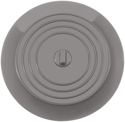 3 stuks badstop, gootsteenstop, 15 cm, gootsteenstop voor badkamer en keuken - siliconen zuignap, Donkergrijs