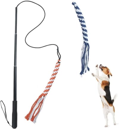 Flirt Pole voor honden - Uitschuifbare Interactieve Teaser Stok voor Honden met Kauwtouw