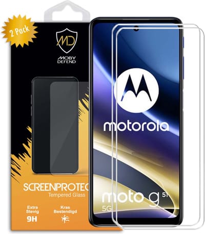 2-Pack MobyDefend Screenprotectors - Geschikt voor Motorola Moto G51 - Case-Friendly Screensaver - Gehard Glas