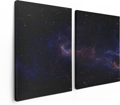 Artaza Canvas Schilderij Tweeluik Ruimte met Sterren - Heelal - 120x80 - Foto Op Canvas - Canvas Print