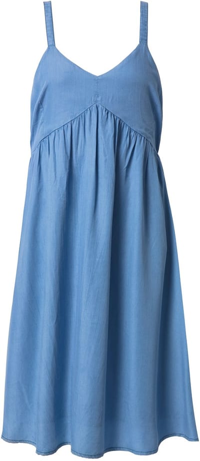 Studio Untold - Dames - Maxi-jurk mouwloze A-vorm lyocell jeanslook - Licht blauw denim - Maat 50+