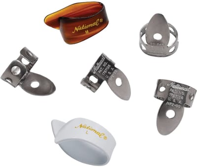 D'Addario NP2SS7T8W-06 National Stainless Steel Finger Pick Bundle vingerplectrums (6 stuks)