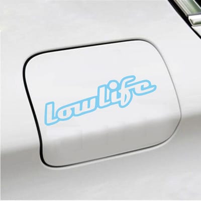Bumpersticker - Lowlife - 6,3 X 22,1 - Licht Blauw
