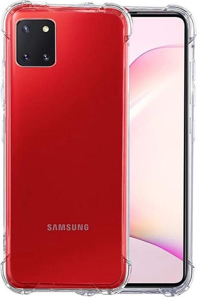 LuxeBass Hoesje geschikt voor Samsung Galaxy Note 10 Plus - Anti Shock - Silicone case - Kunststof - Soft cover - Schokbestendig - Transparant