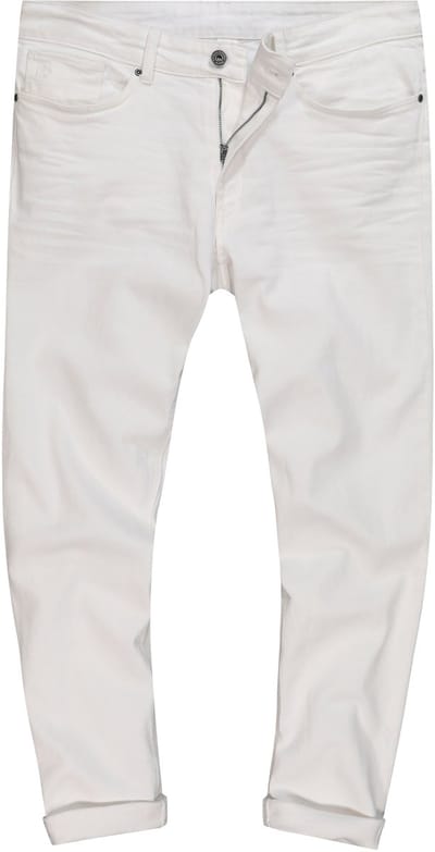 JP 1880 - Heren - Jeans 5-Pocket Straight-Fit/134 - Wit denim - Maat 36