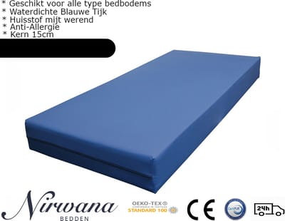 Nirwana Bedden - Zorgmatras Incontinentie - Matras - Waterdicht - 70x200x17 cm - Koudschuim