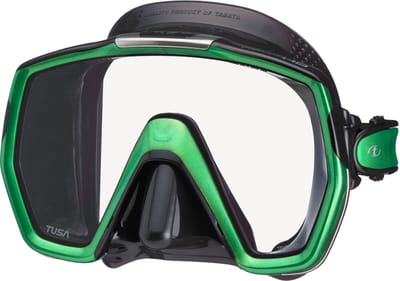 TUSA Freedom HD M1001QB – Premium snorkelmasker & duikbril van hypoallergeen siliconen met breed panoramisch zicht en één venster – Zwart/Groen – M1001QB EG