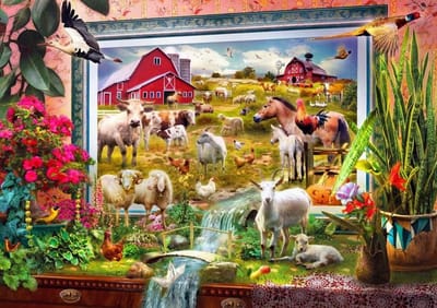 Boerderij Puzzel - Legpuzzel Landschap - Ontspannend Hobby - 1000 Stukjes - 48 x 68 cm - Multicolor
